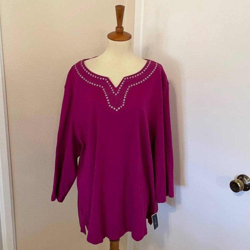 3X Karen Scott Blouse A02 5080